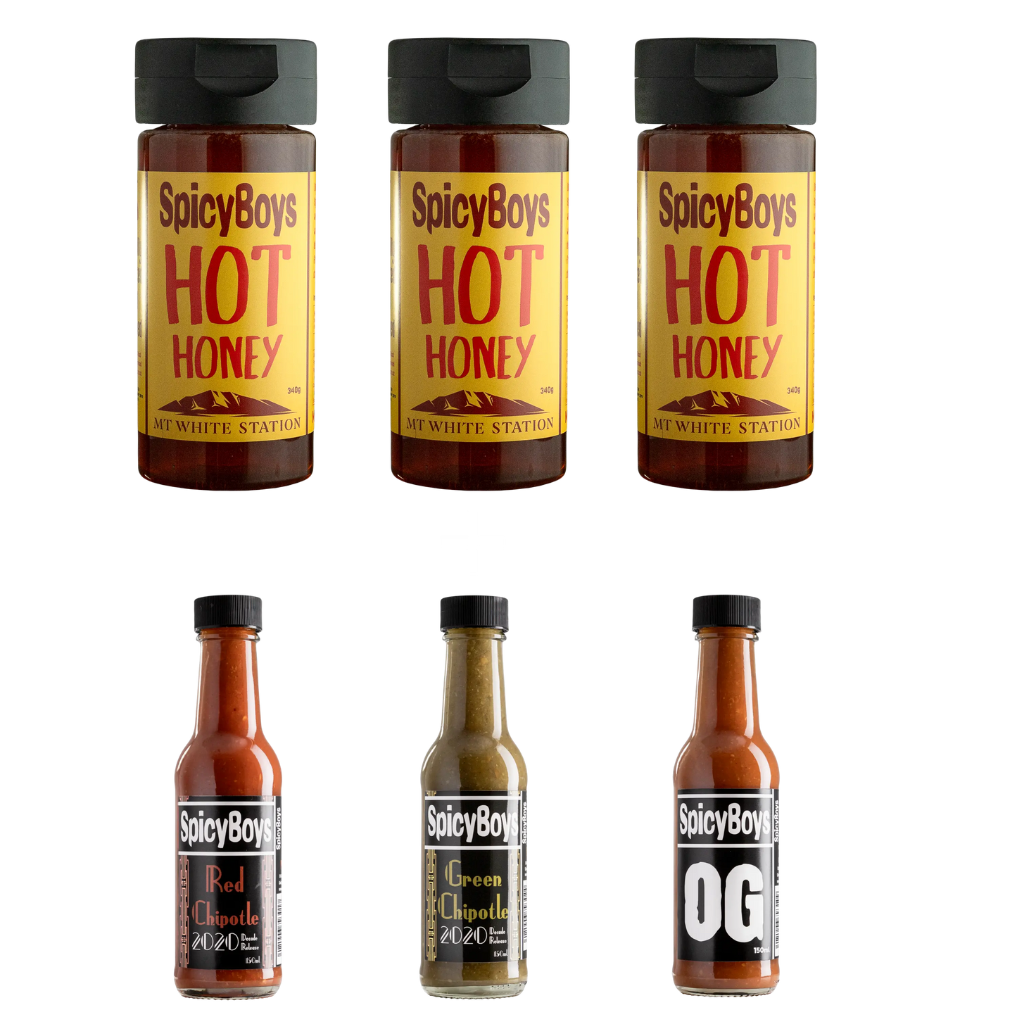 3 Hot Honey 3 Hot Sauces